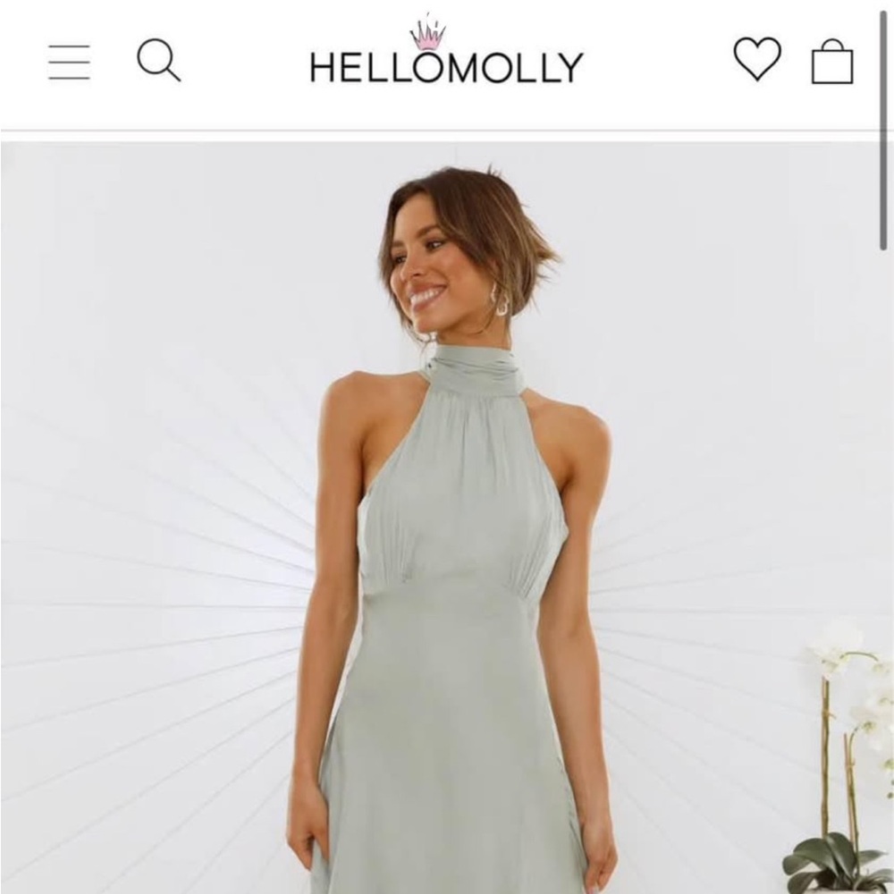 Halter Neck Bridesmaid Dress Light Green